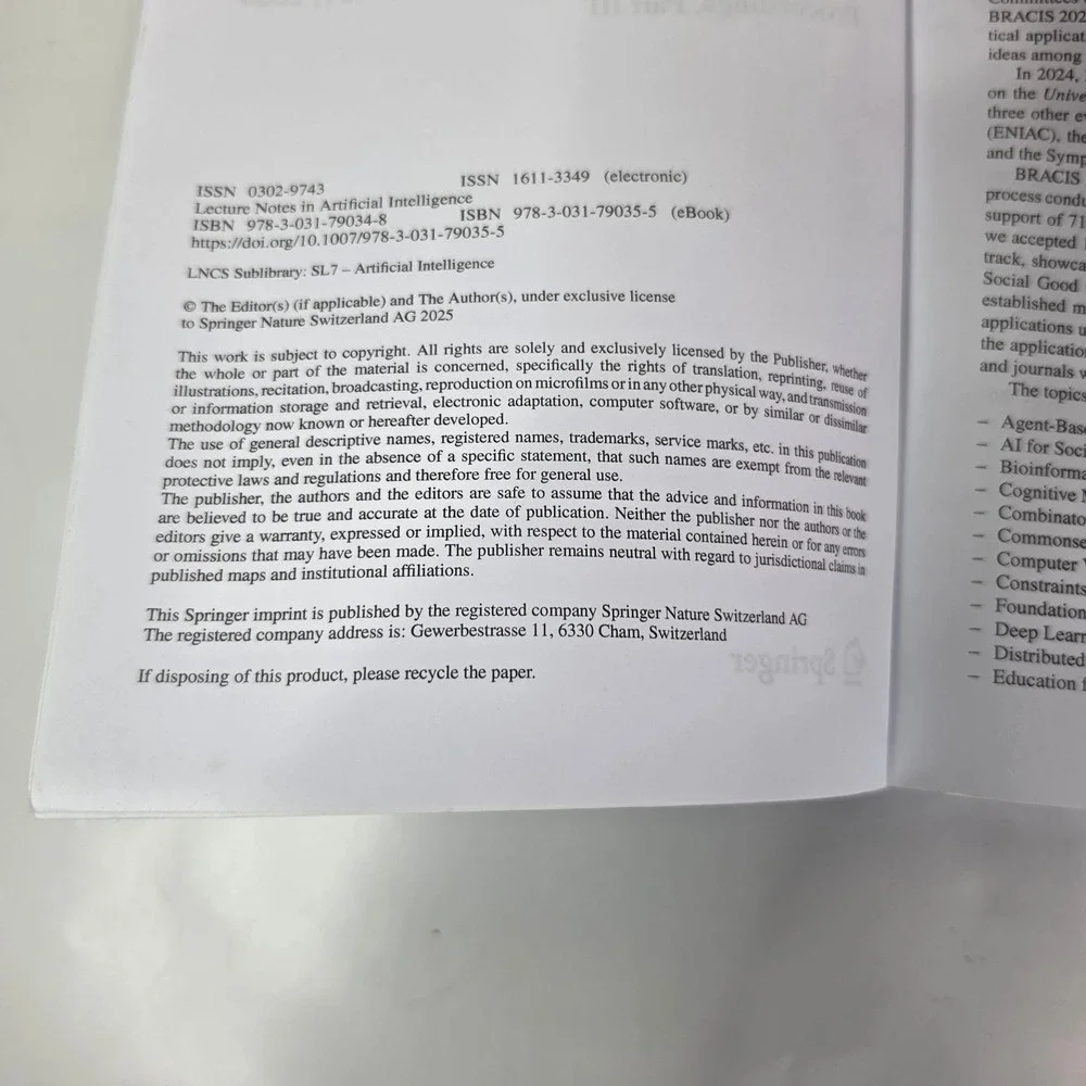 Intelligent Systems BRACIS 2024 Proceedings Part‎ III LNAI 15414 9783031790348